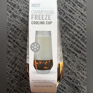 Host Champagne Freeze Cooling Cup - White and Gold NWT